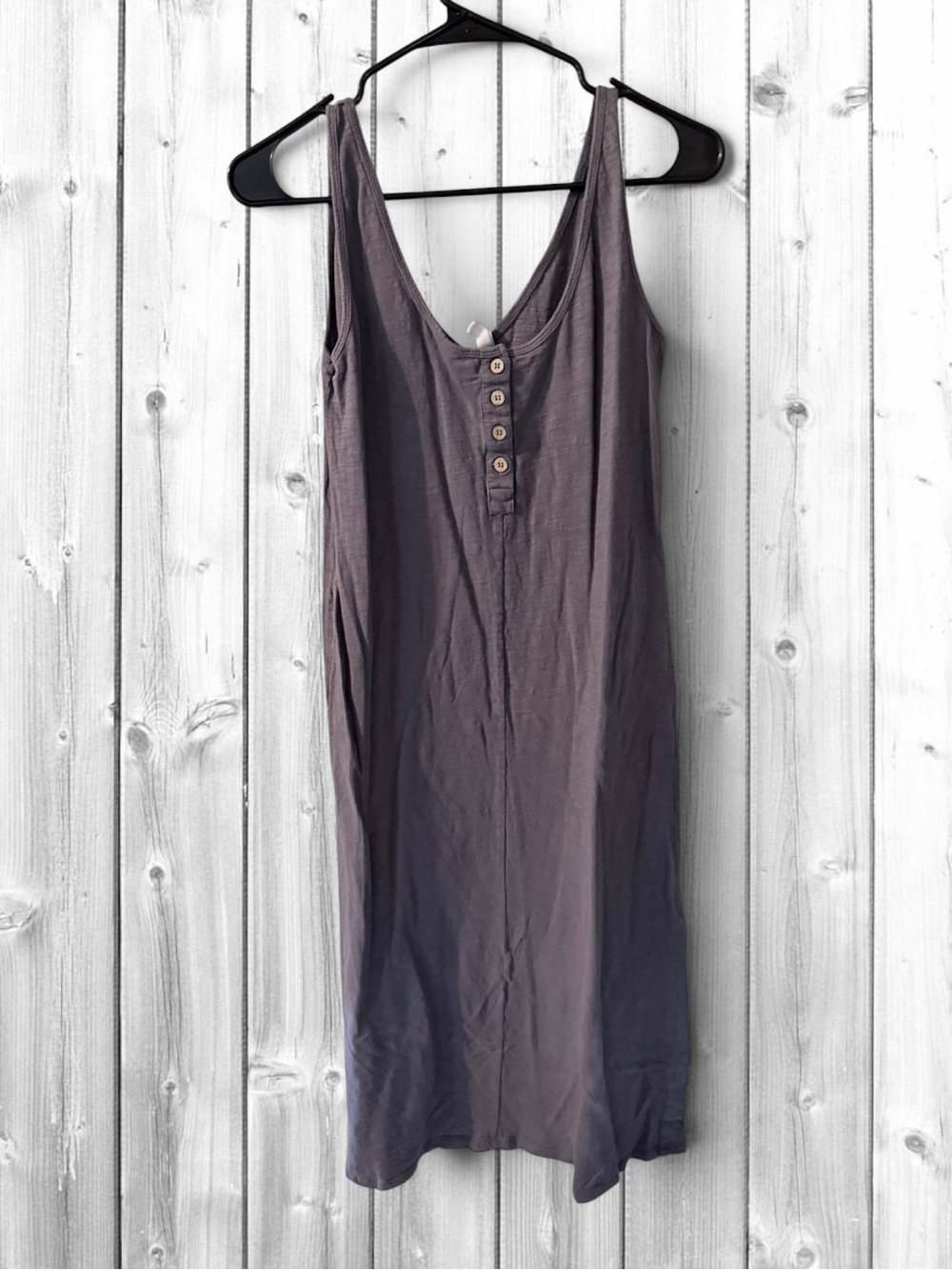 🌼Wishlist Sleeveless Henley Mini Dress - Charcoal